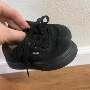 Vans infant baby size 4 all black shoes